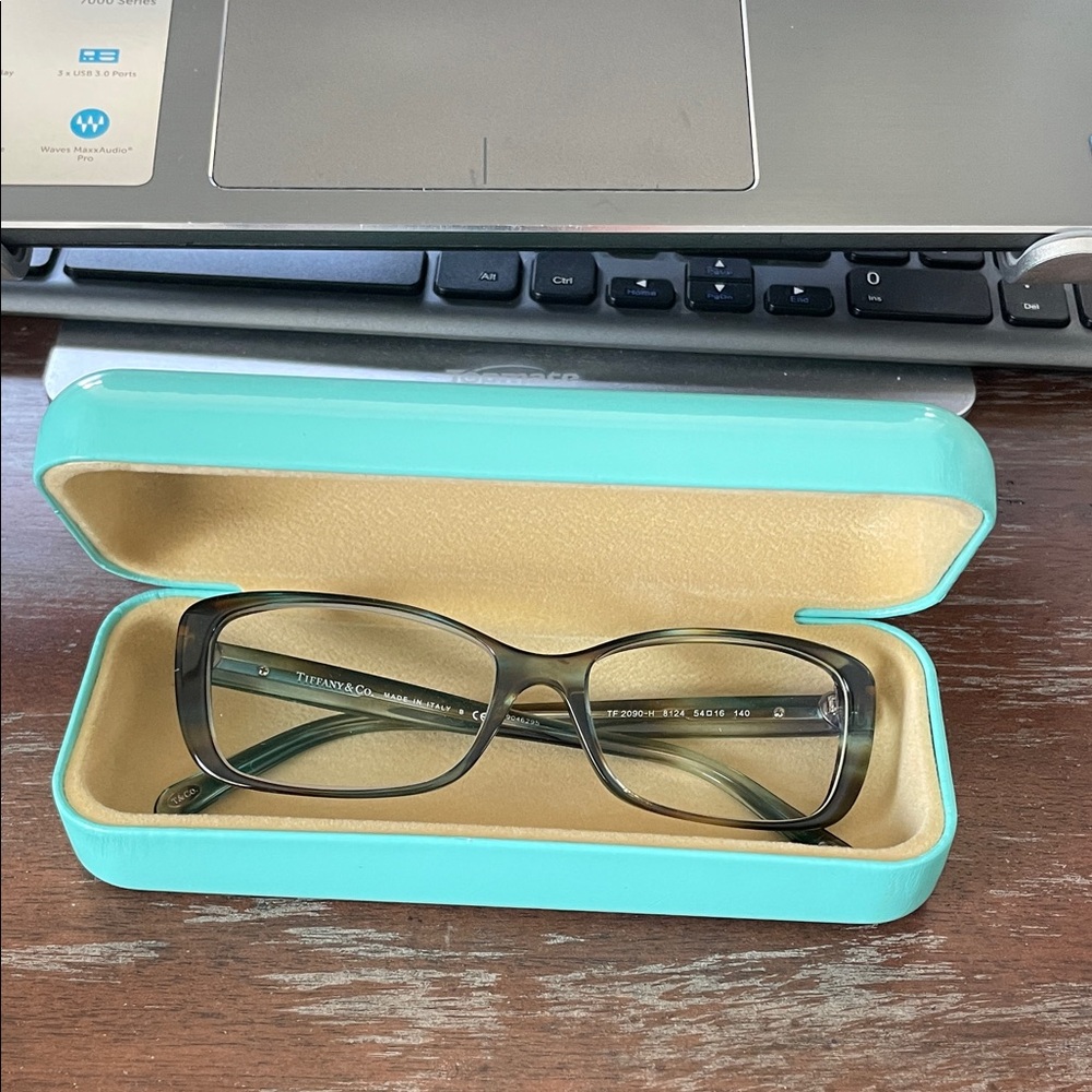Tiffany & Co. TF 2089H 8124 clear ocean turquoise Eyeglasses with logo Case